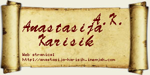 Anastasija Karišik vizit kartica